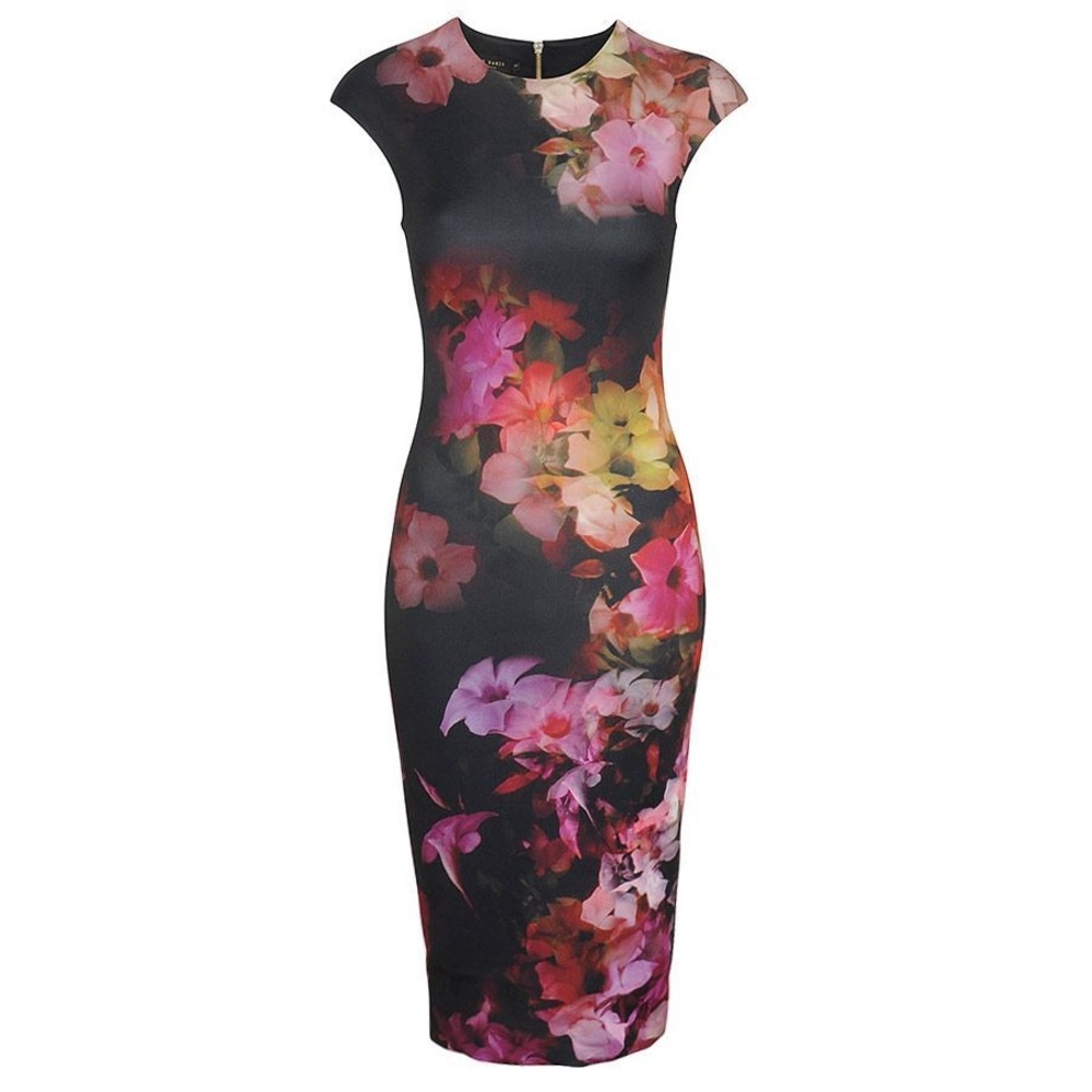 Floral Black Dress